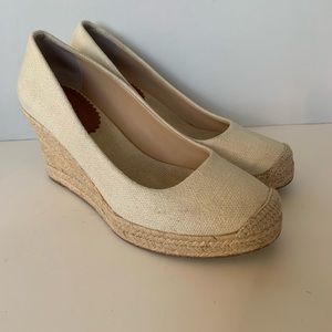 J. Crew cream / beige Wedge Espadrilles Size 6